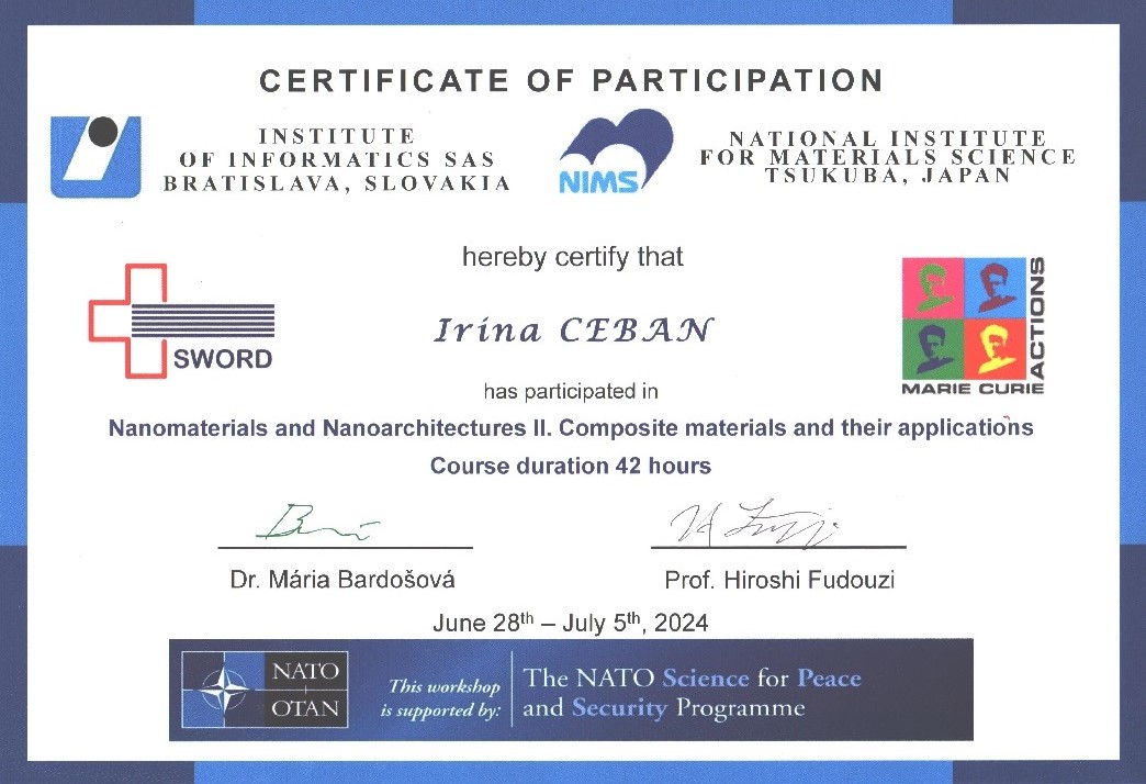 Ceban Irina certificat